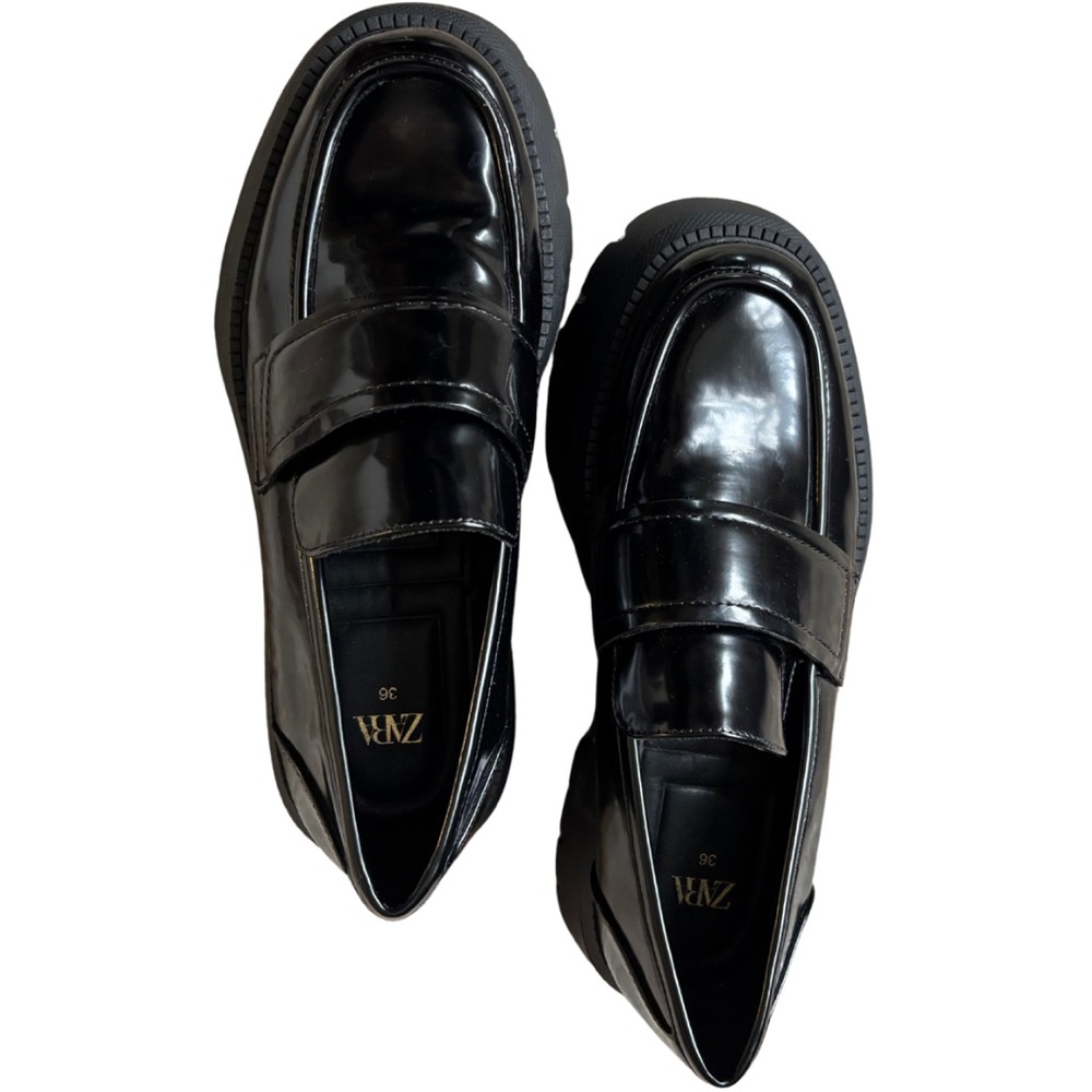 Zara Chunky Patent Loafers